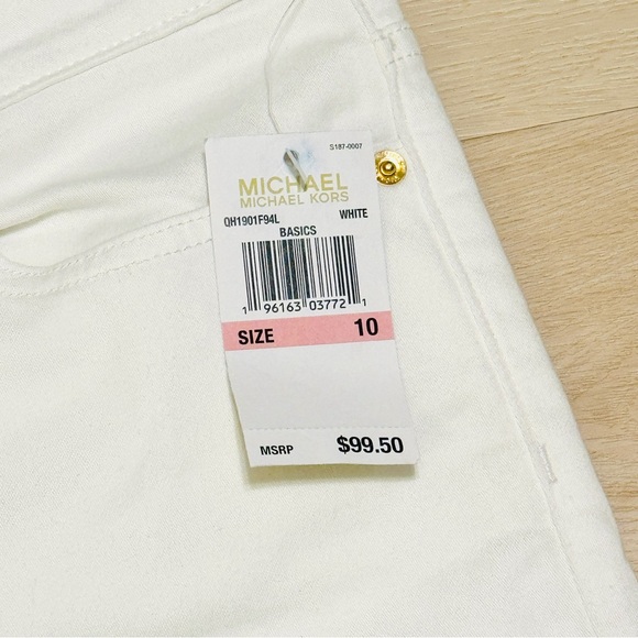 MICHAEL KORS Cropped Skinny White Jeans Sz 10 NWT - Picture 3 of 11